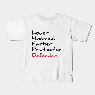 Husband daddy protector hero T-shirt cool Father dad tee Kids T-Shirt